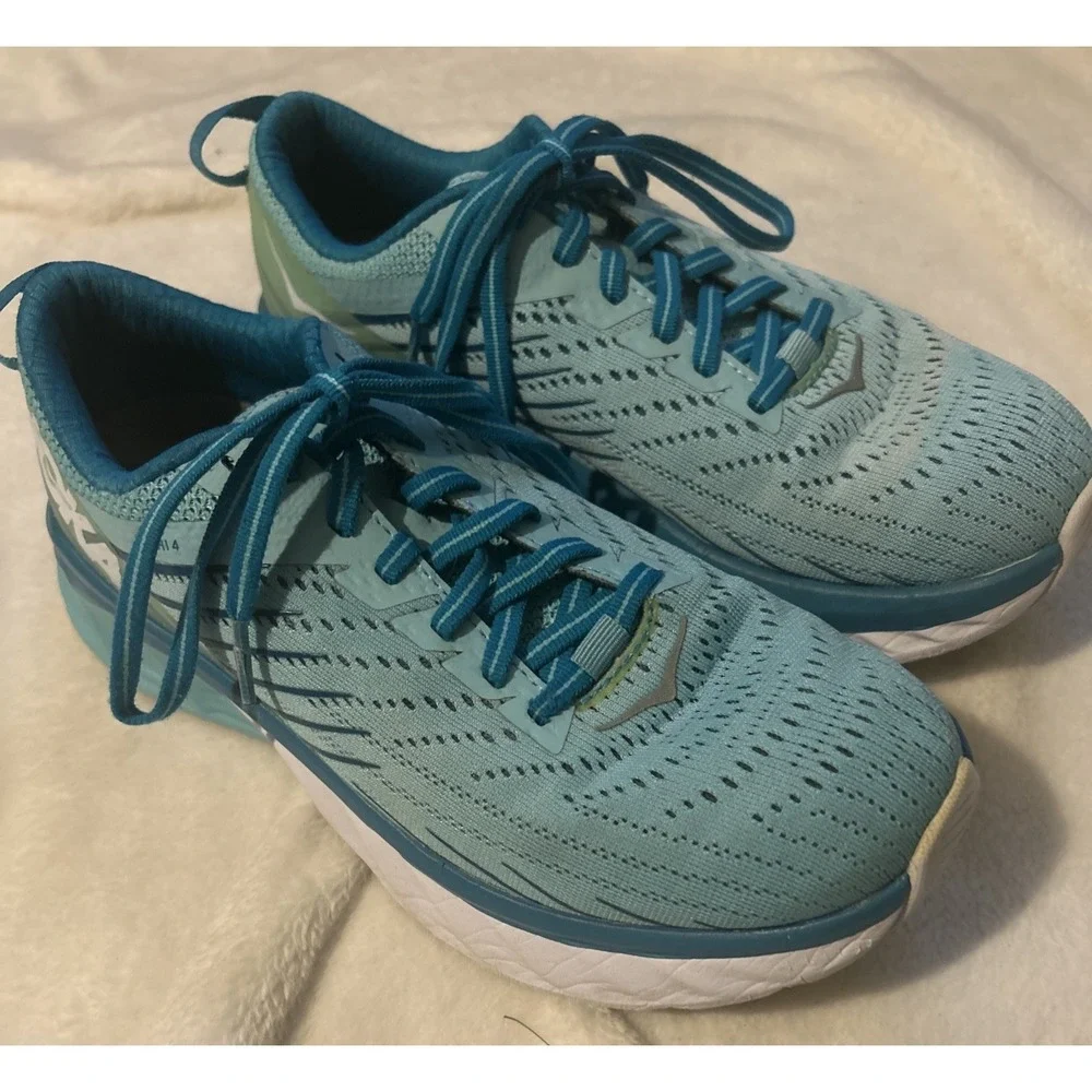 Hoka One One Arahi 4 Shoes Womens Size 6.5 Blue Teal Running Stability Support‎
